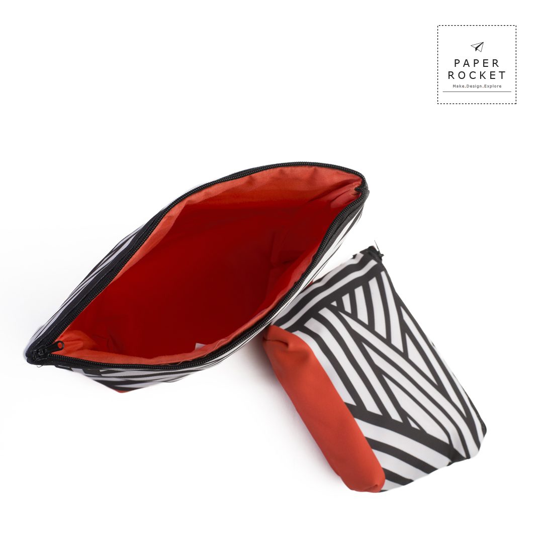 Stripes Print Vanity Pouch — detail